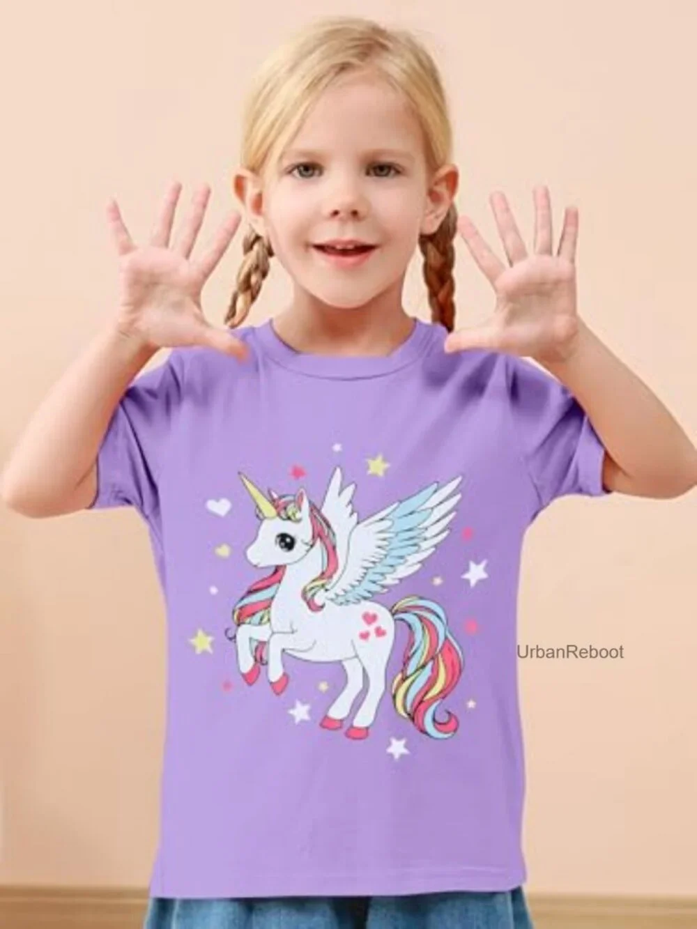 Toddler Girls Cotton Blend Graphic Tee, Short Sleeve Crew Neck, 2-8 Years